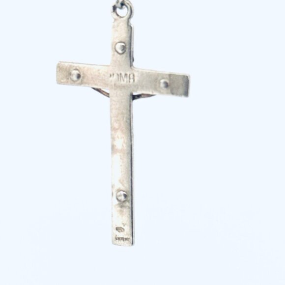 Estate Sterling Silver 925 Crucifix Cross Pendant Jesus Christ Religious Jewelry - Picture 3 of 8